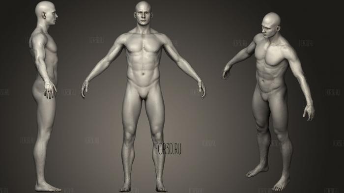 Male Body Sculpt stl model for CNC